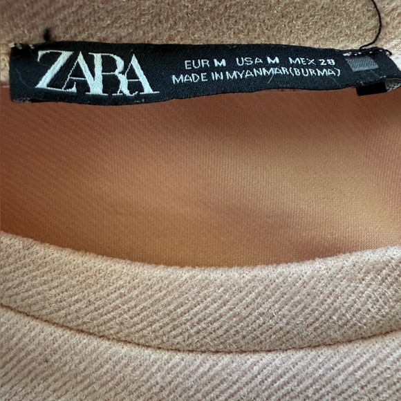 Zara Blush Pink Faux Pocket Mini Dress Women’s Size Medium - Picture 6 of 9